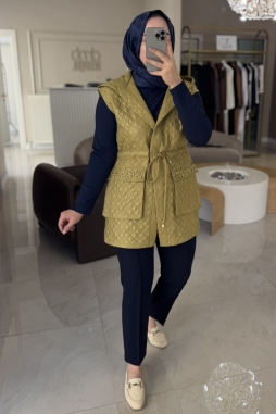 Amber TAŞ İŞLEME KAPİŞON YELEK