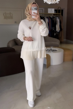 Ekru Pilise Detaylı 1079 Takım