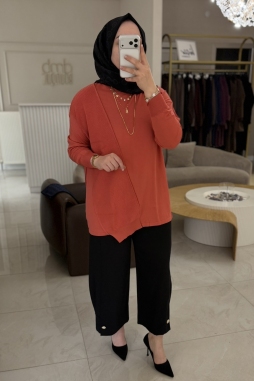 Mercan ÖRGÜ DETAYLI RAYON TUNİK