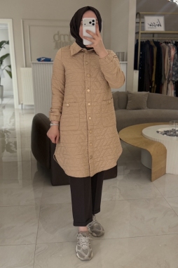 Camel Gold Düğme Detaylı Kap