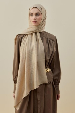 Merwish Bej Royal Modest Şal 2610