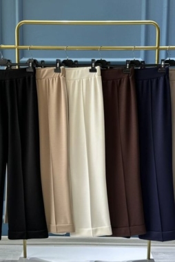 Kahverengi Bambu Duble Paça Pantolon