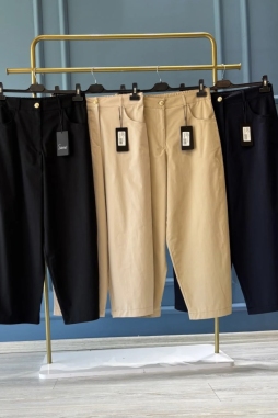 Lacivert SALVADOOR LASTİKLİ MOM PANTOLON