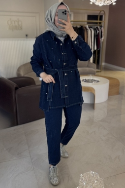 Lacivert TAŞLI MONT