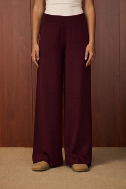 Bordo Basıc Triko Pantolon 1511