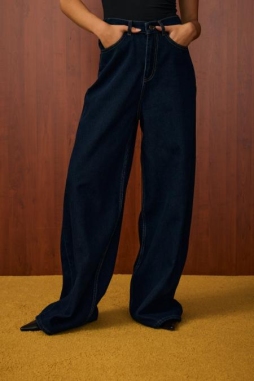 Lacivert Salaş Denim Pantolon