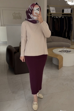 Bordo Triko Kalem Etek - 013