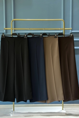 Vizon ARKASI LASTİK KISA GENİŞ PAÇA PANTOLON
