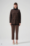 Siyah Angora Leopar Tunik-7004