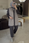 Esswaap Gri Süet Havuç Pantolon