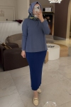 Nuss Mavi Triko Kalem Etek - 013