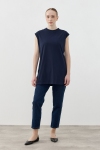 Merwish Lacivert Kolsuz Tshirt 1810