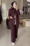 Nuss Bordo Taş Cepli Fermuarlı 1054 Takım