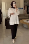 Tıg Trıko Beyaz Manşet Aksesuarlı Tunik