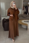 Wennora Camel Jakar Detaylı Ceket Elbise 1012
