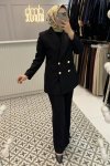 Siyah Blazer Ceketli Takım