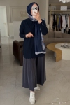 Tıg Trıko Lacivert Oversize Tunik
