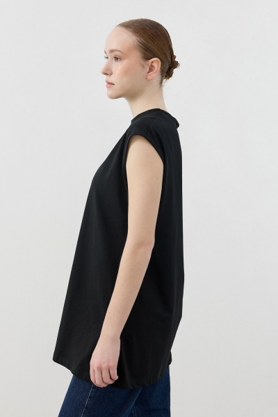 Merwish Siyah Kolsuz Tshirt 1810