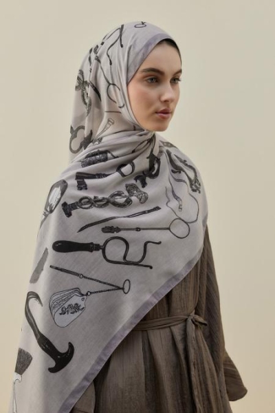 Merwish Bej Luxe Minimal Şal 2614