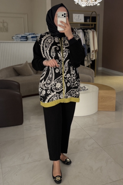 Ghisa Karışık Desenli Saten Mixli Modal Takım