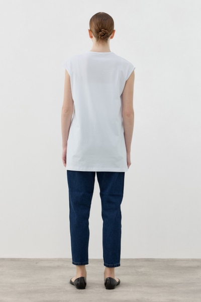 Merwish Beyaz Kolsuz Tshirt 1810