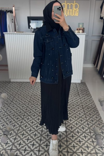 Lacivert Paris Denim Ceket